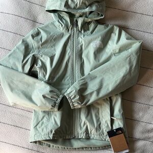 NWT The North Face Warm Storm Hooded Rain Jacket Girls Size 10 in Misty Sage